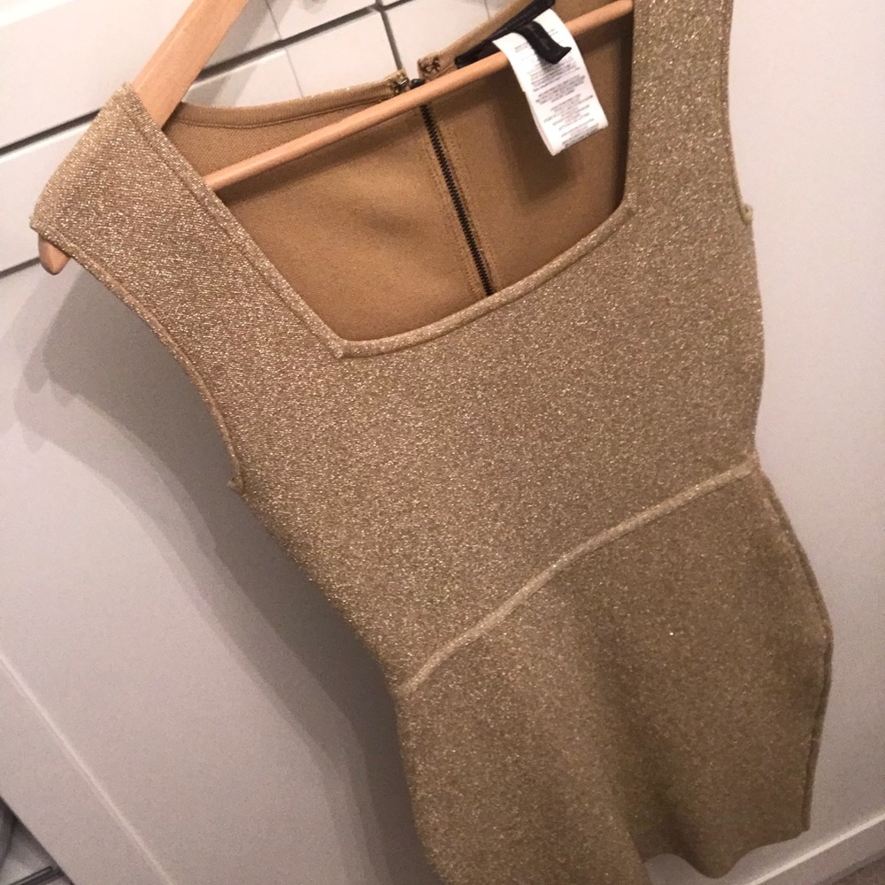 BCBG gold dress
